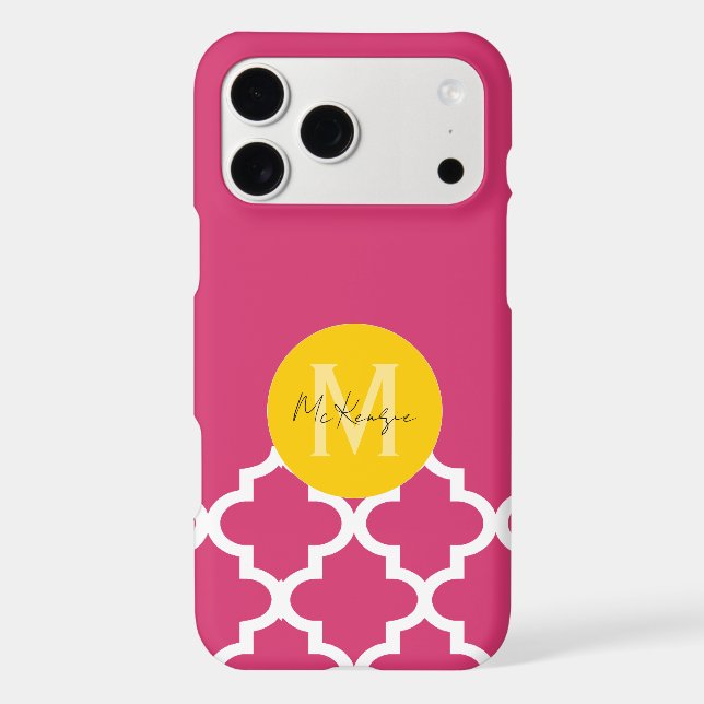 Moroccan Any Colour Personalised Monogram iPhone (Back)