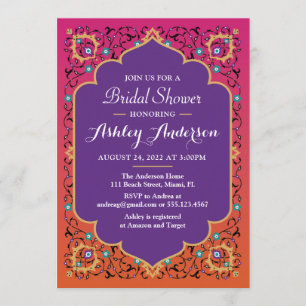 Moroccan Arabian Bridal Shower Invitation