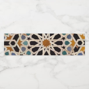 moroccan art design water bottle label