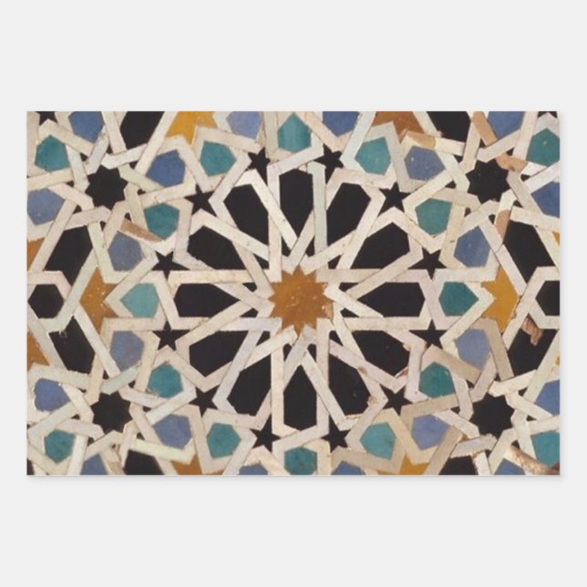 Moroccan art design wrapping paper sheet (Front)