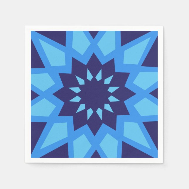 Moroccan Blue Paper Napkins (Front)
