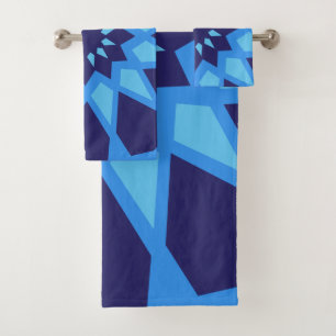 Moroccan Blue Pattern Bath Towel Set