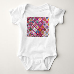 Moroccan Bohemian Mandala Tiles Baby Bodysuit