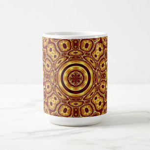 Moroccan Boho Red Gold Abstract Pattern Coffee Mug