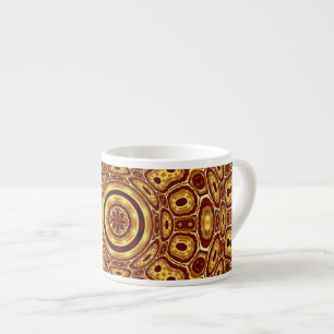 Moroccan Boho Red Gold Abstract Pattern Espresso Cup