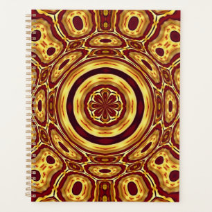 Moroccan Boho Red Gold Abstract Pattern Planner