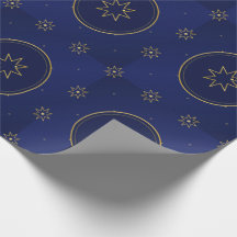 Moroccan Celestial Gold Star Wrapping Paper