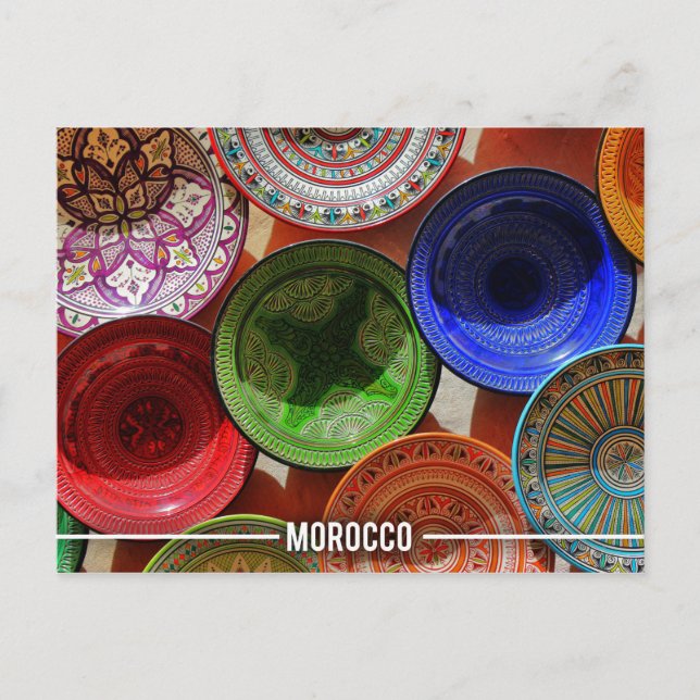 Moroccan Ceramic Plates Postcard (Front)