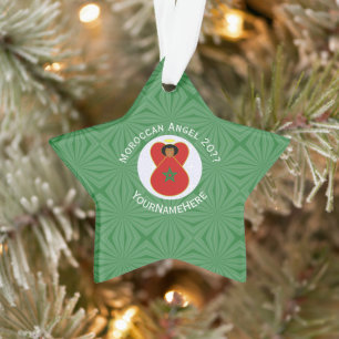 Moroccan Christmas Angel Flag Personalised Ornament