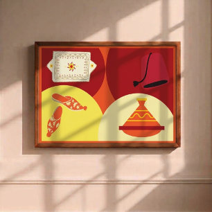 Moroccan Cultural Elements Wall Art