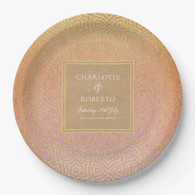 Moroccan Desert Chic Wedding Paper Plate (Front)