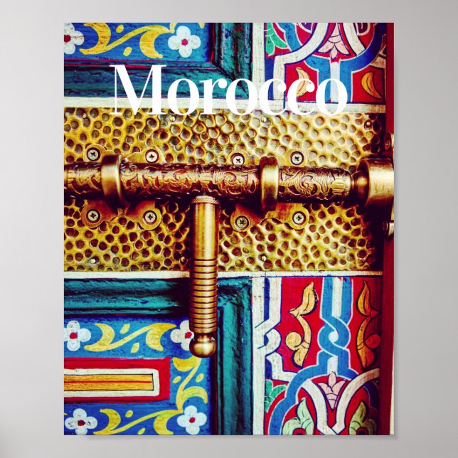 Moroccan door | Retro Style Morocco Photography Poster (Front)