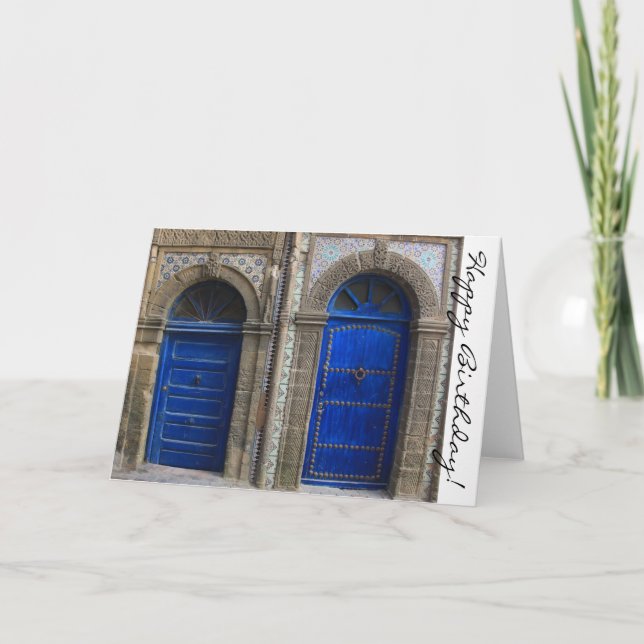 Moroccan Doors Happy Birthday Card (Front)