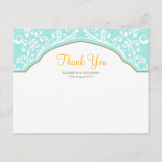 Moroccan Dream Thank You Note Card Blue/Orange