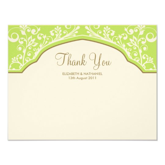 Moroccan Dream Thank You Note Card Green