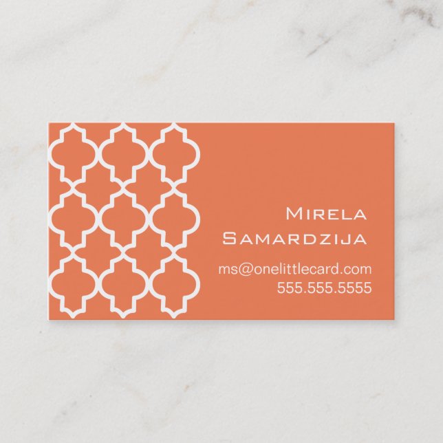 Moroccan Dreams Coral Rose Business Card (Front)