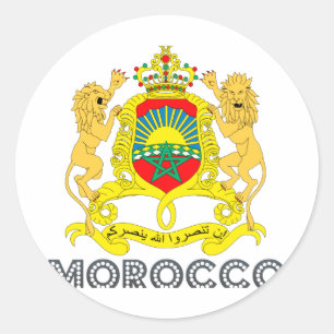 Moroccan Emblem Classic Round Sticker