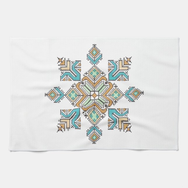 Moroccan Embroidery Star Tea Towel (Horizontal)