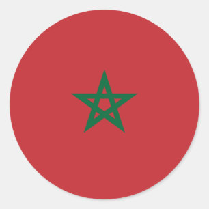 Moroccan Flag, Flag of Morocco Classic Round Sticker