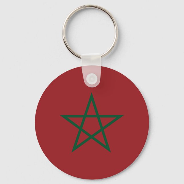 Moroccan Flag from 1915 to Now - Moroccan Flag Key Ring (Front)