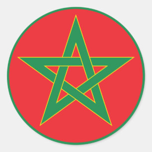 Moroccan Flag Round Sticker. Classic Round Sticker