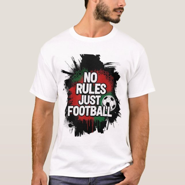 Moroccan Flag Street Football Spirit Design T-Shirt (Front)