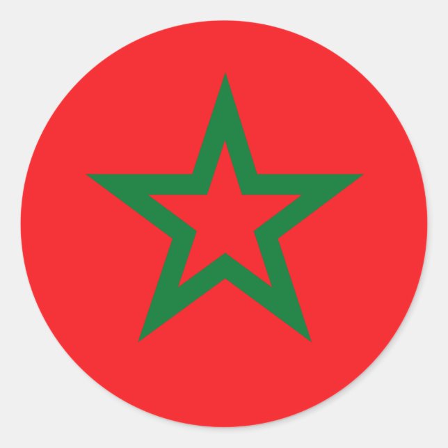 Moroccan Flag T-shirts and Gifts Classic Round Sticker (Front)