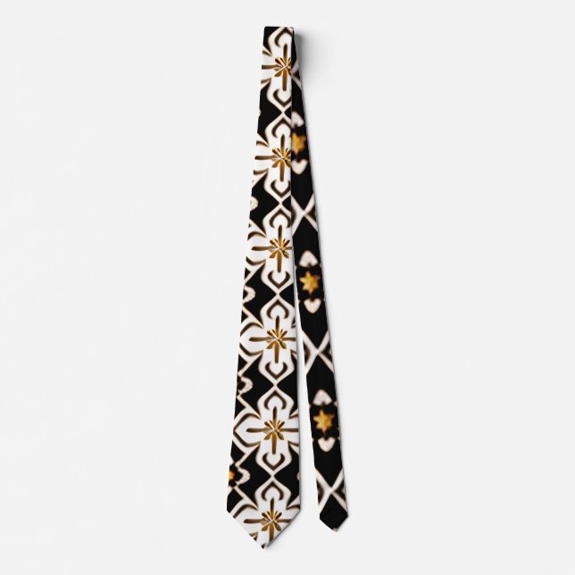 Moroccan Flowers in Rhombus Floral Pattern Tie (Front)