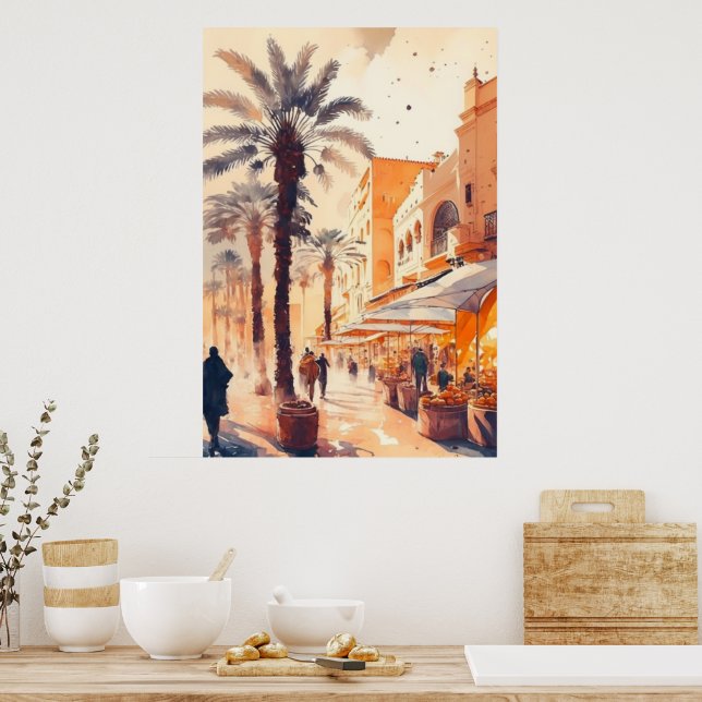 Moroccan food market poster (Kitchen)