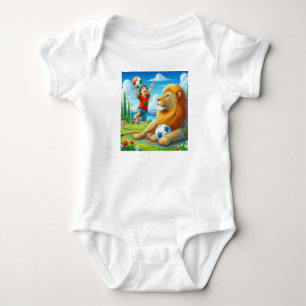 Moroccan Football Baby Bodysuit.Lion Pride Design Bodysuit