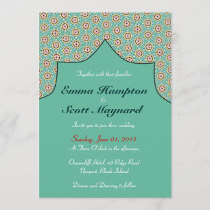 Moroccan geometric decoration wedding invitation