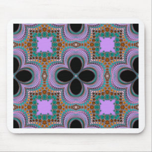 Moroccan Geometric Floral Pattern Mouse Mat