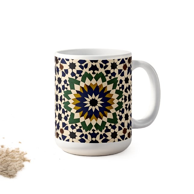 Moroccan Geometric Mosaic Pattern Ceramic Coffee M Mug (Creator Uploaded)
