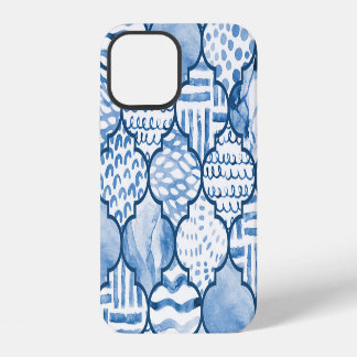 Moroccan geometric, watercolor seamless pattern. iPhone 12 case