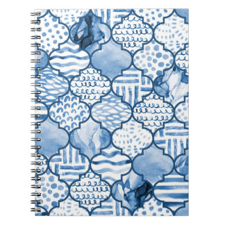 Moroccan geometric, watercolor seamless pattern. notebook
