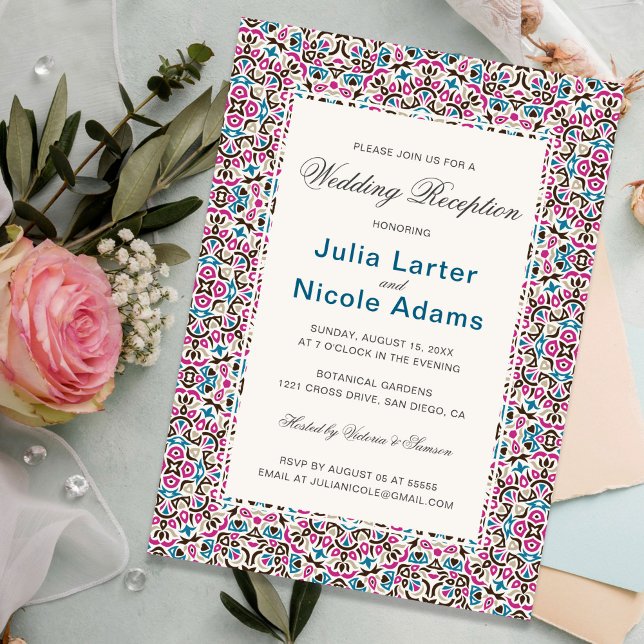 Moroccan Geometry Mandala Wedding Reception Invitation (Creator Uploaded)