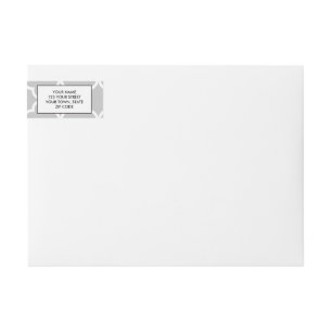Moroccan Grey White Quatrefoil Pattern Wrap Around Label