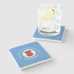 Moroccan Hanukkah Angel Flag Personalised Stone Coaster