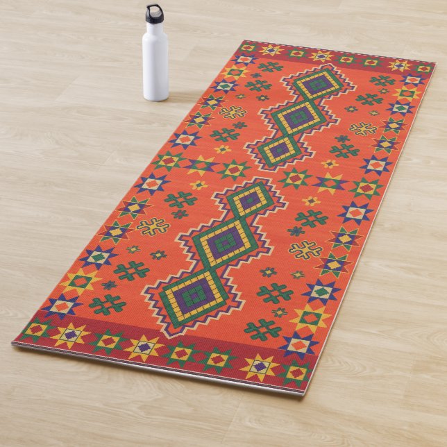 Moroccan Harmony in Orange Yoga Mat (In Situ)