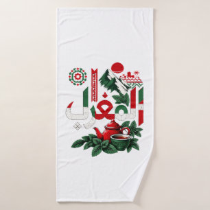 Moroccan Heritage Keychain Morocco Art Key Ring Bath Towel Set