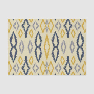 Moroccan Ikat Blue Yellow Pattern  Tissue Paper