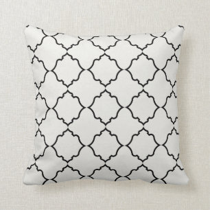 Moroccan in Black with Ivory Cushion