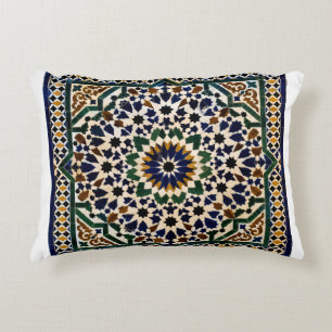 Moroccan Islamic Geometric Tile Pattern Decorative Cushion