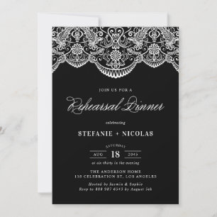 Moroccan Lace Pattern Rehearsal Dinner Invitation