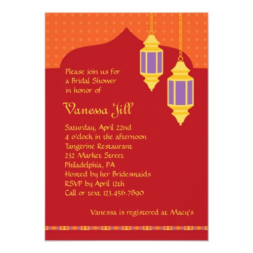 Moroccan Themed Bridal Shower Invitations 10