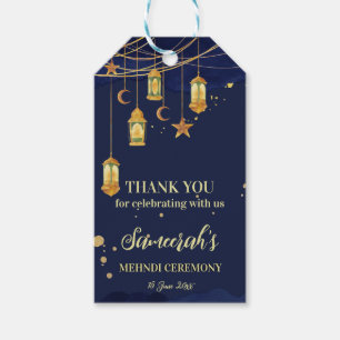Moroccan lanterns starry night personalised Mehndi Gift Tags