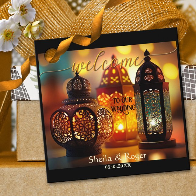 Moroccan Lanterns Welcome Wedding Favour Tag (Creator Uploaded)