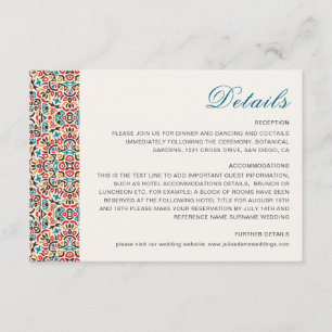 Moroccan Lattice Geometric Mandala Wedding Enclosure Card