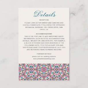 Moroccan Lattice Geometric Mandala Wedding Enclosure Card