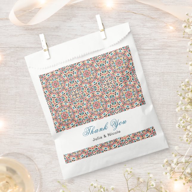  Moroccan Lattice Geometric Mandala Wedding Favour Bags (Clipped)